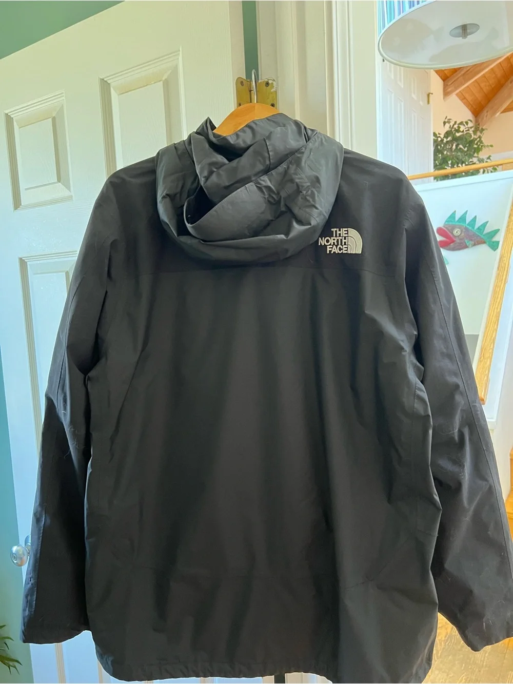 The North Face Men's Black Hooded Rain Jacket